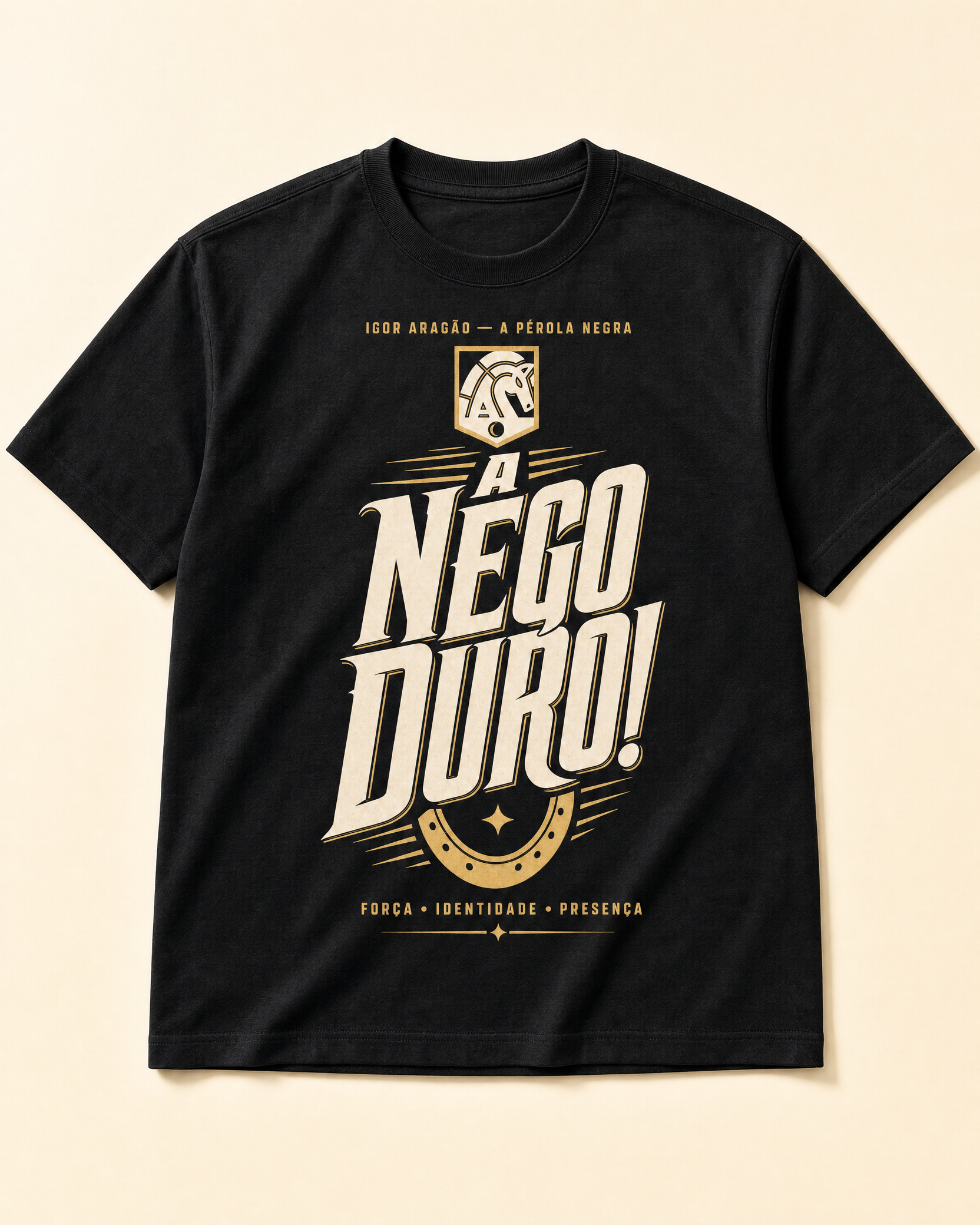 Camiseta A Nego Duro! Preta — Força em Movimento
